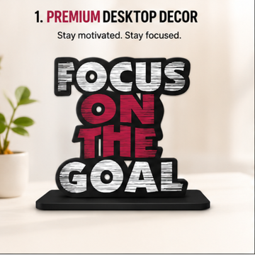 Focus on the Goal Inspirational Wooden Table Decor