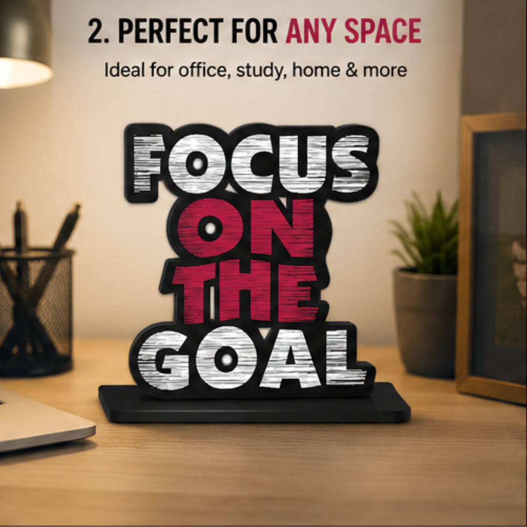 Focus on the Goal Inspirational Wooden Table Decor